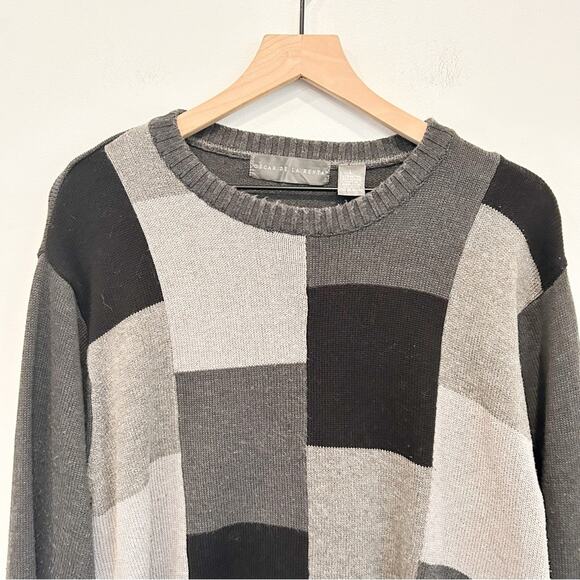 Oscar de la Renta Colorblock Crew Neck Sweater - Picture 2 of 8